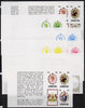 Booklet - Lesotho 1981 Royal Wedding set of 3 in booklet panes as SG 451b x 9 imperf progressive proofs comprising various single colour or composite combinations, extremely scarce (9 panes)