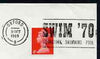 Postmark - Great Britain 1970 cover bearing slogan cancellation for 'Swim 70' Woodstock Swimming Pool