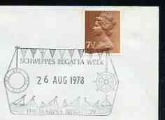 Postmark - Great Britain 1978 cover bearing illustrated cancellation for Schweppes Regatta Week, Brighton Marina