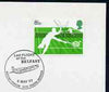 Postmark - Great Britain 1977 card bearing illustrated cancellation for Last Flight of the Belfast (BFPS)