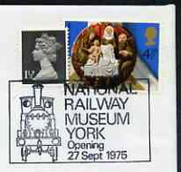 Postmark - Great Britain 1975 cover bearing special cancellation for Opening of National Tailway Museum