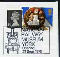 Postmark - Great Britain 1975 cover bearing special cancellation for Opening of National Tailway Museum