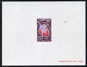Chad 1972 Heart Month 100f deluxe proof card in full issued colours