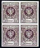 Poland 1924 Eagle 30g imperf block of 4 being a 'Hialeah' forgery on gummed paper (as SG 219)