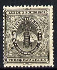 France 1857 Honey - label inscribed 'A La Reine Des Abeilles' depicting a bee unused single without gum with Bradbury Wilkinson 4-hole 'Specimen' puncture, ex BW archives