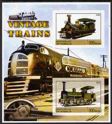 Somalia 2005 Vintage Trains #2 imperf sheetlet containing 2 values unmounted mint. Note this item is privately produced and is offered purely on its thematic appeal