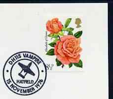 Postmark - Great Britain 1976 card bearing illustrated cancellation for DH 115 Vampire