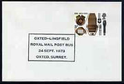 Postmark - Great Britain 1973 cover bearing illustrated cancellation for Oxted-Lingdield Royal Mail Post Bus