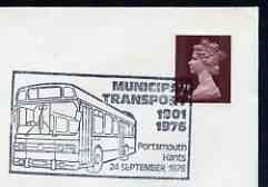 Postmark - Great Britain 1976 cover bearing illustrated cancellation for 75th Anniversary of Municipal Transport, Portsmouth