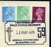 Postmark - Great Britain 1978 cover bearing special cancellation for The Union of Post Office Workers