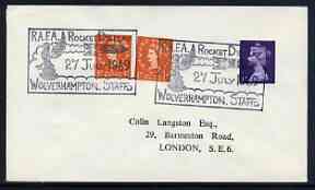 Postmark - Great Britain 1969 cover bearing illustrated cancellation for RAFA Rocket Display, Wolverhampton