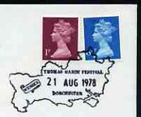 Postmark - Great Britain 1978 cover bearing illustrated cancellation for Thomas Hardy Festival