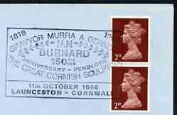 Postmark - Great Britain 1968 cover bearing apecial cancellation for N N Burnard, Great Cornish Sculptor