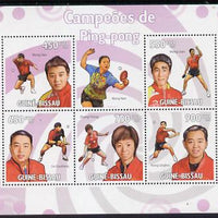 Guinea - Bissau 2009 Table Tennis Champions perf sheetlet containing 5 values unmounted mint