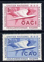 United Nations (NY) 1955 Civil Aviation set of 2 unmounted mint, SG 31-32