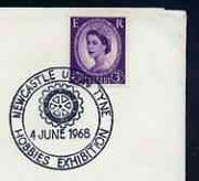 Postmark - Great Britain 1968 cover bearing illustrated cancellation for Newcastle Upon Tyne Rotary, Hobbies Exhibition