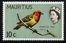 Mauritius 1965 Mauritius Fody 10c (from Birds def set) unmounted mint, SG 321*