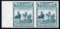 Victoria 1900 Patriotic Fund 2d (Australian Troops in S Africa) imperf pair being a 'Hialeah' forgery on gummed paper (as SG 375)