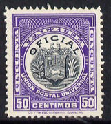 Venezuela 1912 Official 50c (without Stars) virtually unmounted mint SG O357