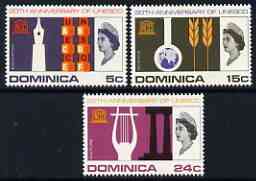 Dominica 1966 UNESCO set of 3 unmounted mint, SG 197-99