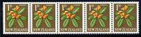 New Zealand 1960-66 Karaka 1d (from def set) perf 14.5x13 coil strip of 5 full perfs unmounted mint, SG 782b