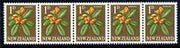 New Zealand 1960-66 Karaka 1d (from def set) perf 14.5x13 coil strip of 5 full perfs unmounted mint, SG 782b