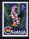Ghana 1965 New Currency 12p on 1s Shell Ginger Flower unmounted mint, SG 387*