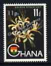 Ghana 1965 New Currency 11p on 11d Golden Spider Lily unmounted mint, SG 386*