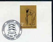 Postmark - Great Britain 1976 card bearing special illustrated cancellation for Essex County Cricket Centenary