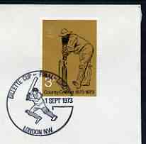 Postmark - Great Britain 1973 cover bearing special illustrated cancellation for Gillette Cricket Cup Final