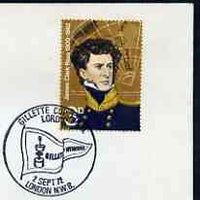 Postmark - Great Britain 1972 cover bearing special illustrated cancellation for Gillette Cricket Cup Final