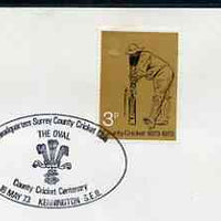 Postmark - Great Britain 1973 cover bearing illustrated cancellation for Headquarters of Surrey County Cricket Club, Oval