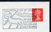Postmark - Great Britain 1970 cover bearing illustrated cancellation for Centenary of Church of St John, Hindon (showing a sheep)