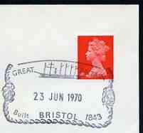 Postmark - Great Britain 1970 cover bearing illustrated cancellation for SS Great Britain, Bristol