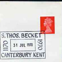 Postmark - Great Britain 1970 cover bearing special cancellation for 800th Anniversary St Thomas Becket