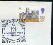 Postmark - Great Britain 1970 cover bearing special illustrated cancellation for Bushy Baptist Church Centenary Year