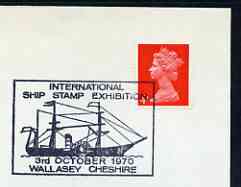Postmark - Great Britain 1970 cover bearing illustrated cancellation for International Ship Stamp Exhibition, Wallasey