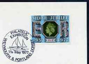 Postmark - Great Britain 1977 card bearing illustrated cancellation for Philatelic Exhibition, Weymouth