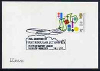Postmark - Great Britain 1977 card bearing illustrated cancellation for 25th Anniversary of First Regular Jet Service