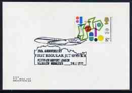 Postmark - Great Britain 1977 card bearing illustrated cancellation for 25th Anniversary of First Regular Jet Service