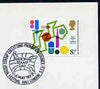 Postmark - Great Britain 1977 card bearing illustrated cancellation for National Stamp Day, Royal Festival Hall (showing a Flag)