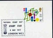 Postmark - Great Britain 1977 card bearing illustrated cancellation for National Stamp Day, London WC (showing a Post Box)