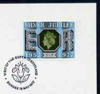 Postmark - Great Britain 1977 card bearing illustrated cancellation for Queen's Silver Jubilee Royal Visit to Dundee