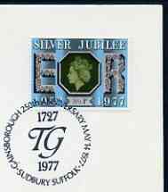 Postmark - Great Britain 1977 card bearing special cancellation for Gainsborough 250th Anniversary