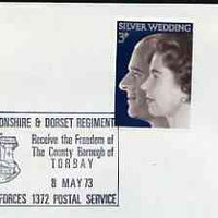 Postmark - Great Britain 1973 cover bearing special cancellation for Freedom of Torquay to The Devonshire & Dorset Regiment (BFPS)