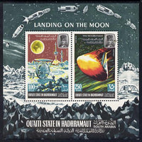 Aden - Qu'aiti 1967 Moon Landing miniature sheet unmounted mint, Mi BL 9A)
