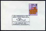 Postmark - Great Britain 1973 cover bearing illustrated cancellation for 30th Anniversary of First Glider launch from Water, Windermere
