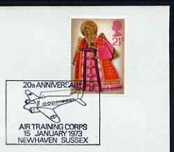Postmark - Great Britain 1973 cover bearing illustrated cancellation for 20th Anniversary of Air Training Corps, Newhaven