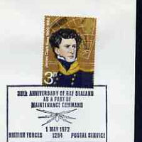 Postmark - Great Britain 1972 cover bearing illustrated cancellation for 30th Anniversary of RAF Sealand,(BFPS)