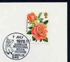 Postmark - Great Britain 1976 card bearing illustrated cancellation for Llangollen International Musical Eisteddfod